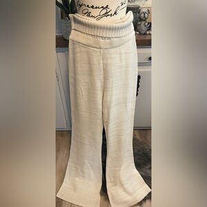 NWT FCT With Love Elegant Cream Knit Flare Sweater Pants
